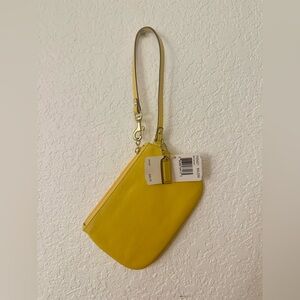 Coach Yellow Leather Wristlet Clutch